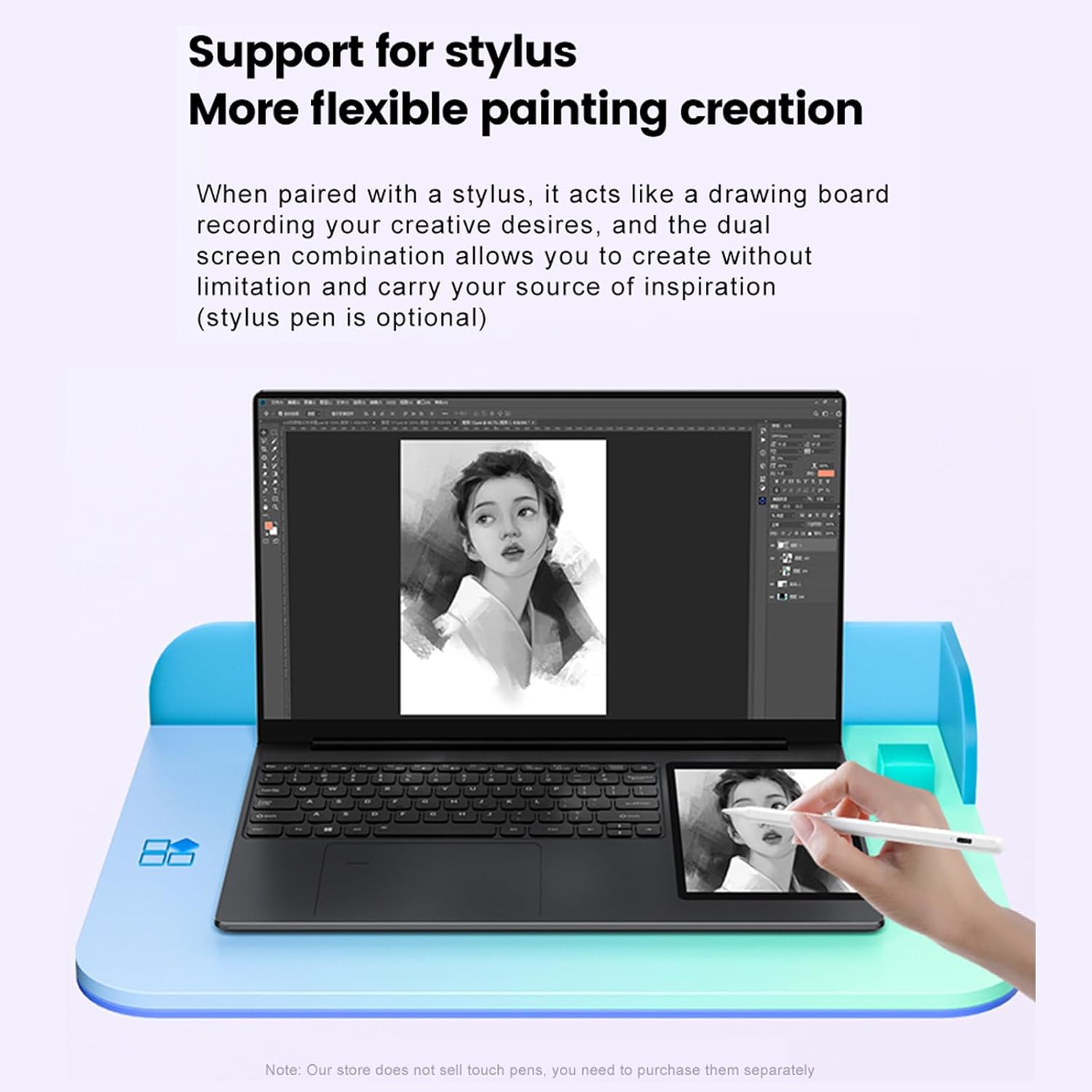 Dual Screen Laptop - 15-inch 2-screen N100 Netbook - Orthrus-DUO