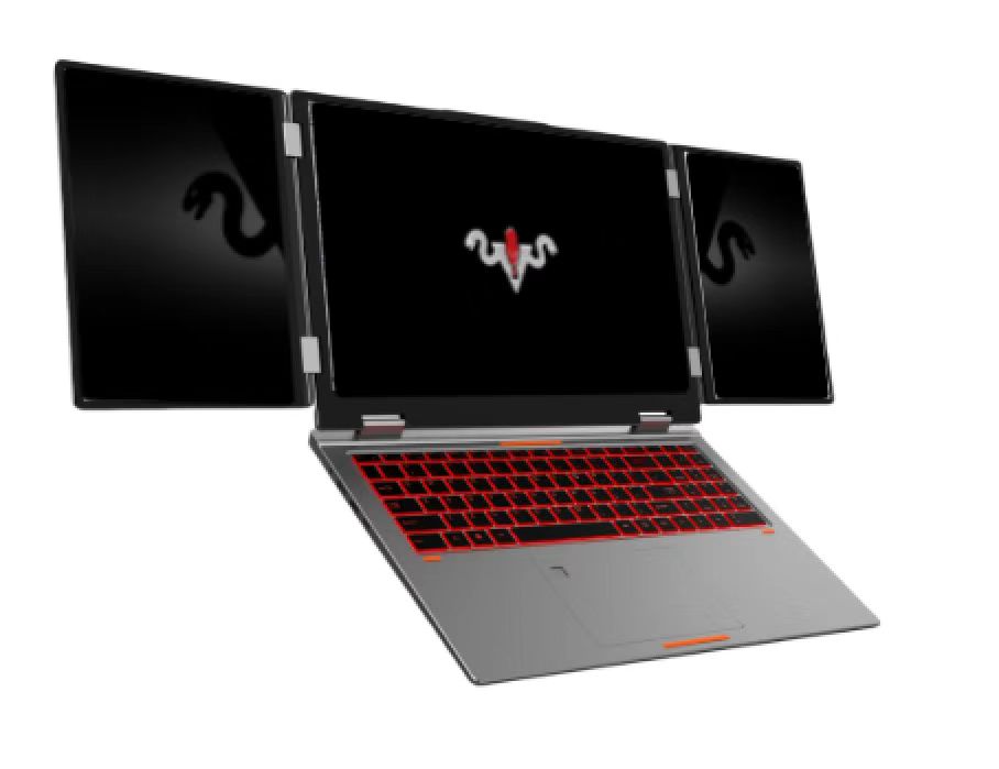 Triple Screen Laptop - 3-Screen 16" AMD Ryzen Laptop - Arrival Sign-up - Xyber Mini PC